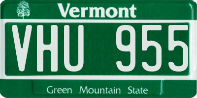 VT license plate VHU955