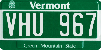 VT license plate VHU967