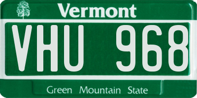VT license plate VHU968