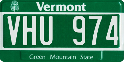 VT license plate VHU974