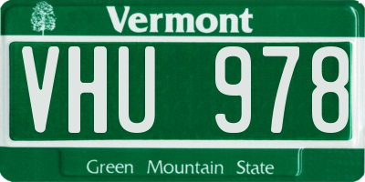 VT license plate VHU978