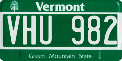 VT license plate VHU982