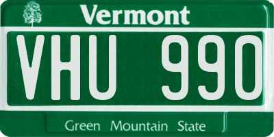 VT license plate VHU990