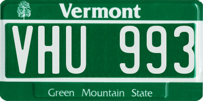 VT license plate VHU993