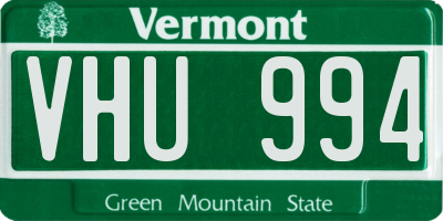 VT license plate VHU994