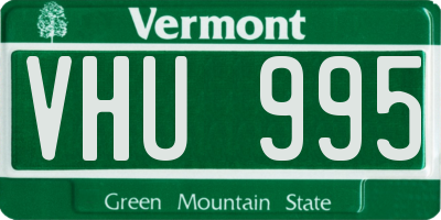 VT license plate VHU995