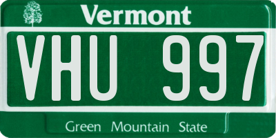 VT license plate VHU997