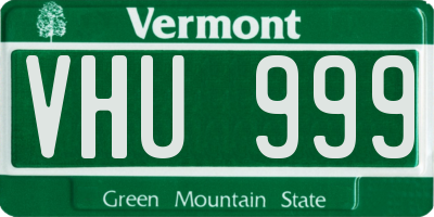 VT license plate VHU999