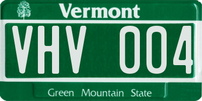 VT license plate VHV004