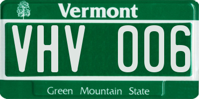 VT license plate VHV006