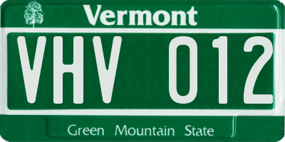 VT license plate VHV012