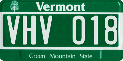 VT license plate VHV018