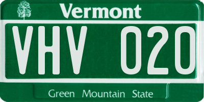 VT license plate VHV020
