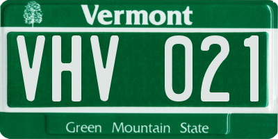 VT license plate VHV021