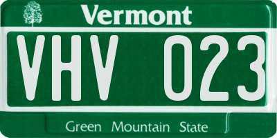 VT license plate VHV023