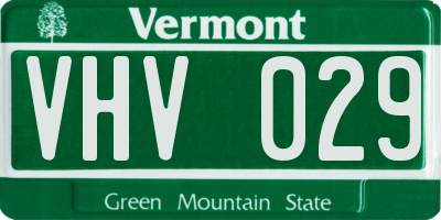 VT license plate VHV029