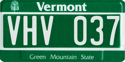 VT license plate VHV037