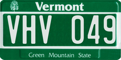 VT license plate VHV049