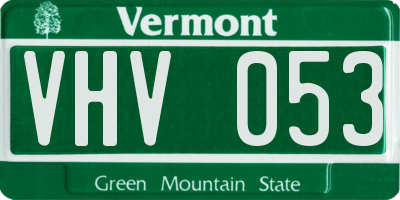 VT license plate VHV053