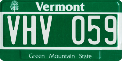 VT license plate VHV059