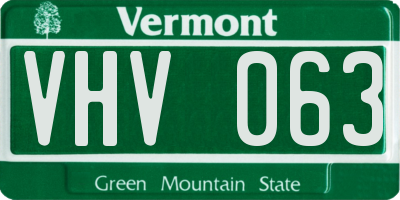 VT license plate VHV063