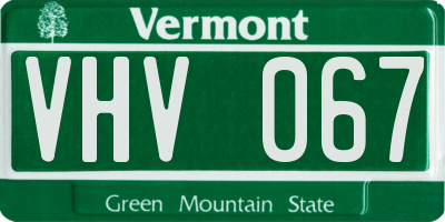 VT license plate VHV067