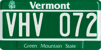 VT license plate VHV072