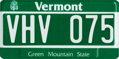 VT license plate VHV075