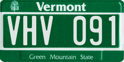 VT license plate VHV091