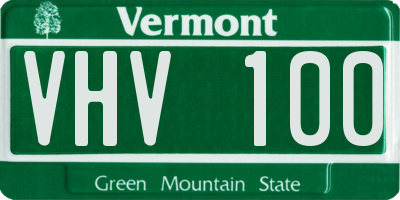 VT license plate VHV100