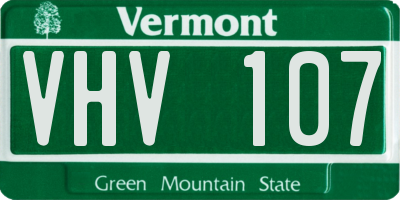 VT license plate VHV107