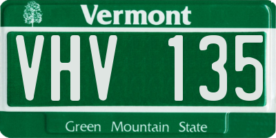 VT license plate VHV135