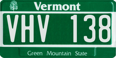 VT license plate VHV138