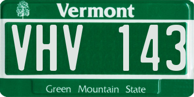 VT license plate VHV143