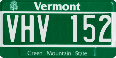 VT license plate VHV152