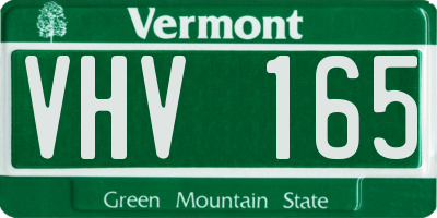 VT license plate VHV165