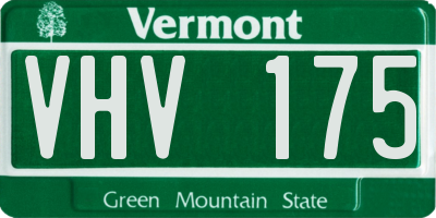 VT license plate VHV175