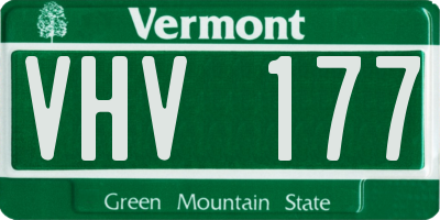 VT license plate VHV177