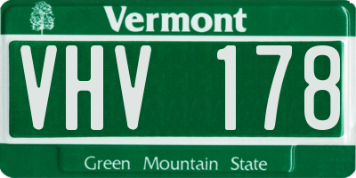 VT license plate VHV178