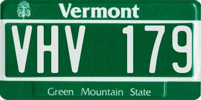 VT license plate VHV179