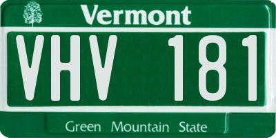 VT license plate VHV181
