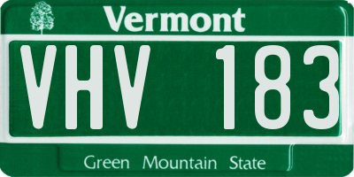 VT license plate VHV183