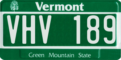 VT license plate VHV189