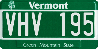 VT license plate VHV195