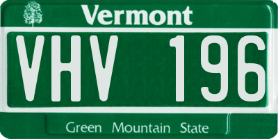 VT license plate VHV196