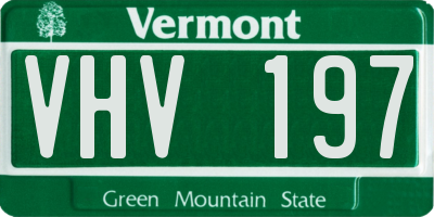 VT license plate VHV197