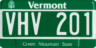 VT license plate VHV201