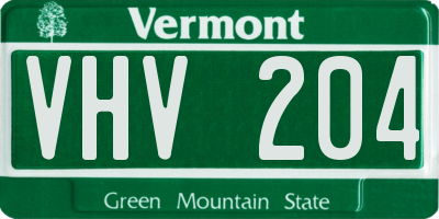 VT license plate VHV204