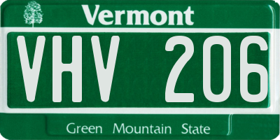 VT license plate VHV206