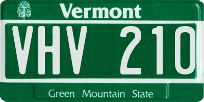 VT license plate VHV210